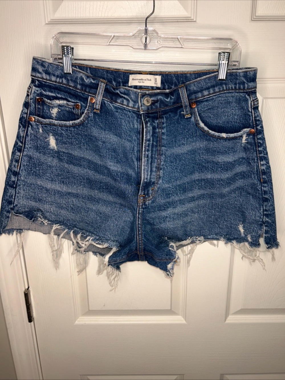 Abercrombie & Fitch Blue Distressed Denim Cutoff Shorts size 32